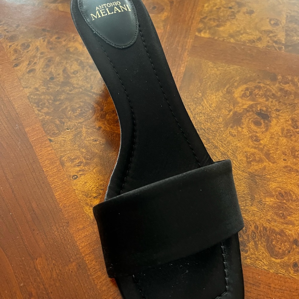 Antonio Melani Elegant Black Slide Sandals